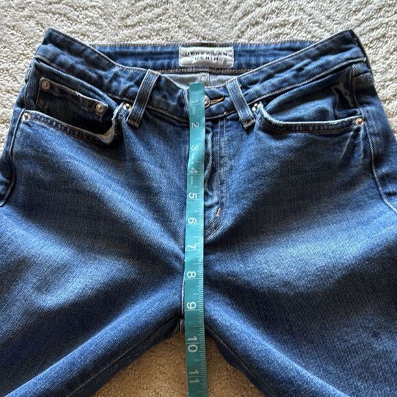 Derek Lam Dark Blue Flare Jeans with White Embroidery size 26 - Picture 12 of 15